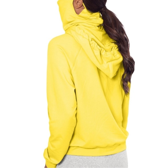 BAM Betsy & Adam Yellow Hoodie with Detachable Mask Lightweight Soft Breathable - Picture 5 of 15